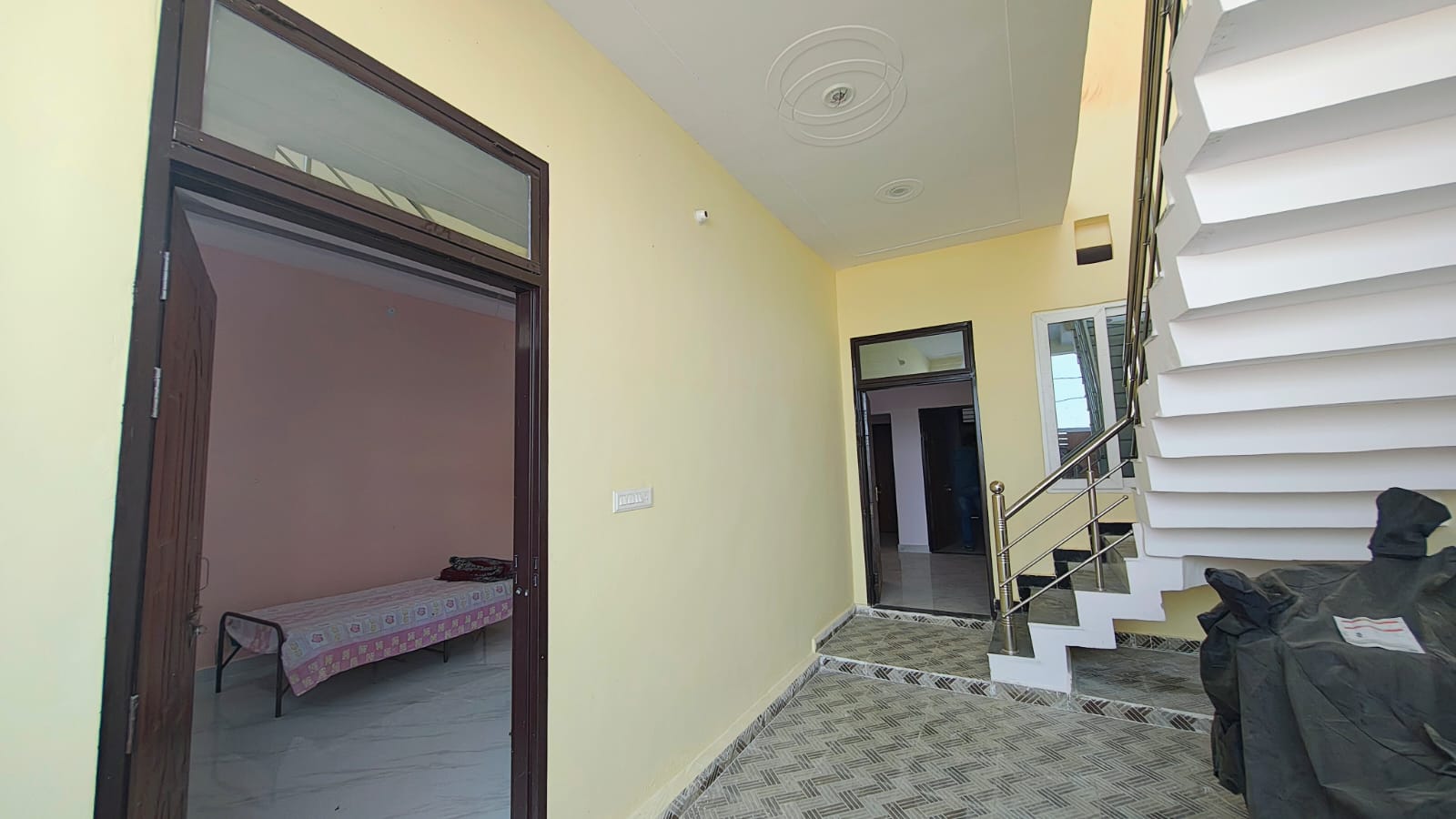 Car Parking Porch & Marble Staircase